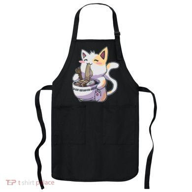 Anime Cat Eating Ramen Apron