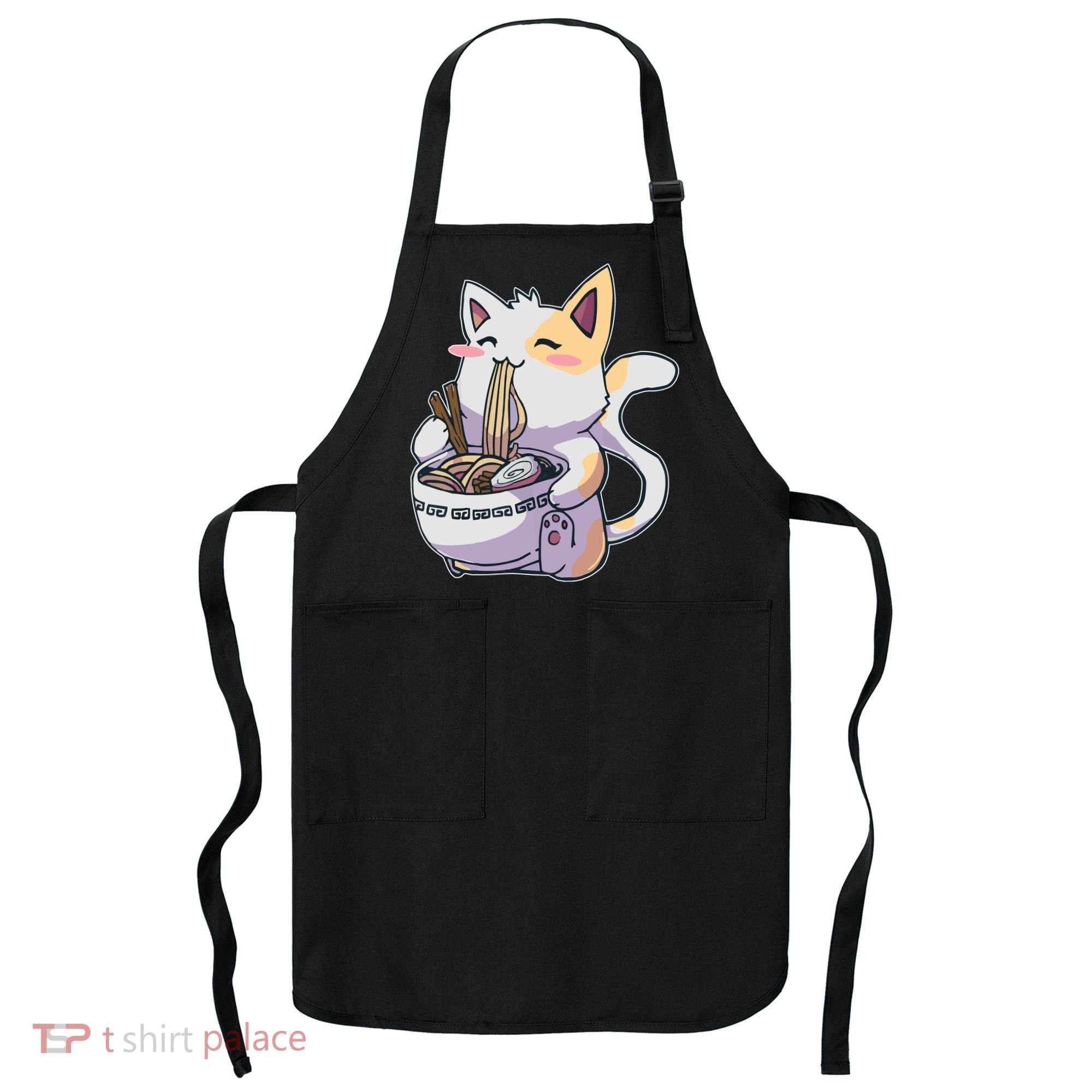 Anime Cat Eating Ramen Apron
