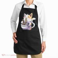 Anime Cat Eating Ramen Apron thumb 2