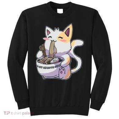 Anime Cat Eating Ramen Sweatshirt