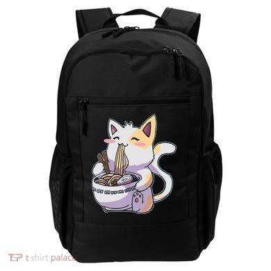 Anime Cat Eating Ramen Backpack
