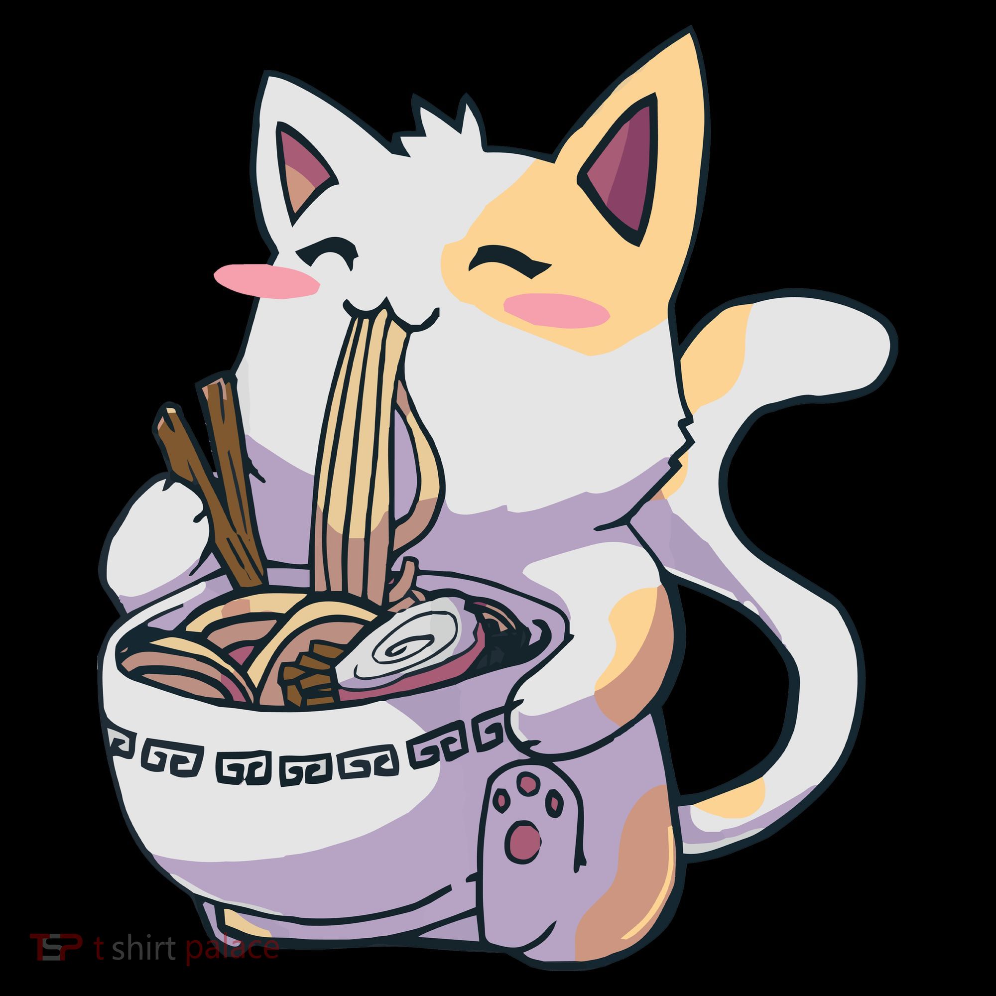 Anime Cat Eating Ramen Coffee Mug