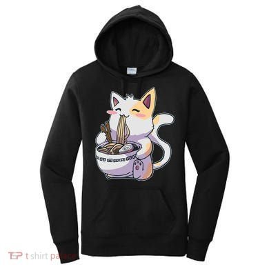 Anime Cat Eating Ramen Women's Hoodie