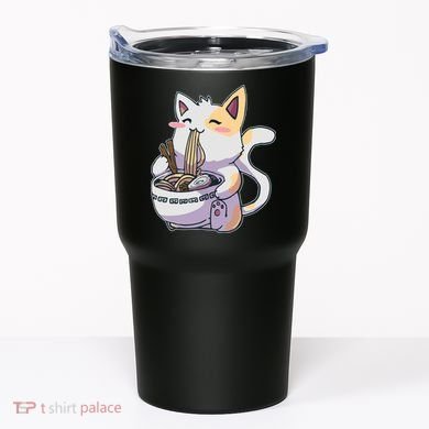 Anime Cat Eating Ramen Tumbler
