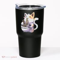 Anime Cat Eating Ramen Tumbler thumb 0