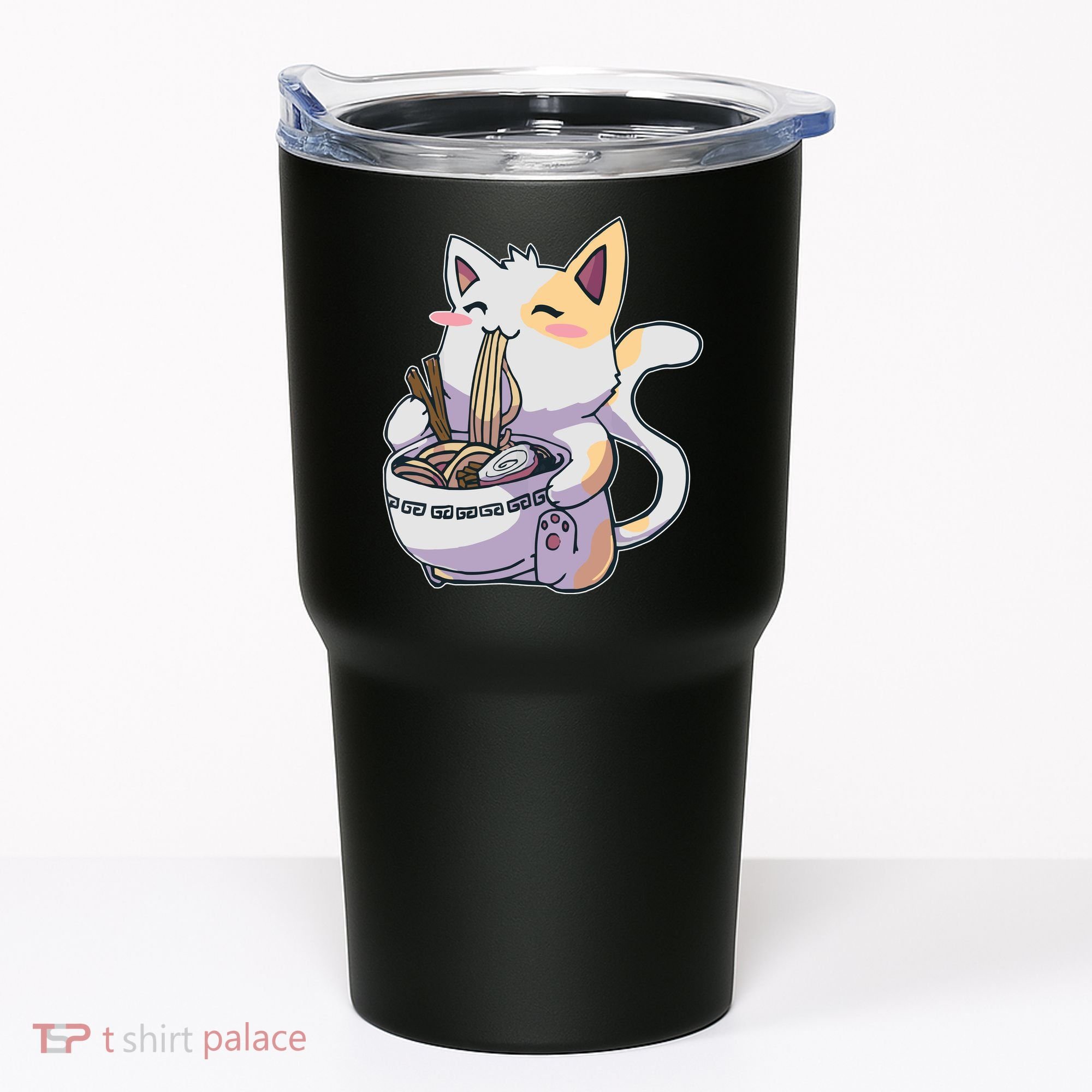 Anime Cat Eating Ramen Tumbler