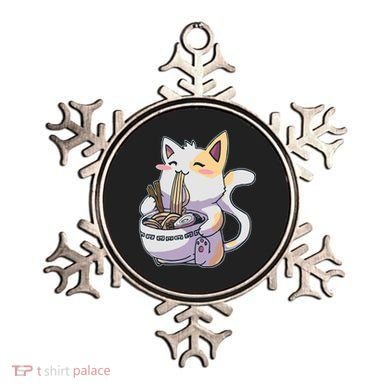 Anime Cat Eating Ramen Ornament