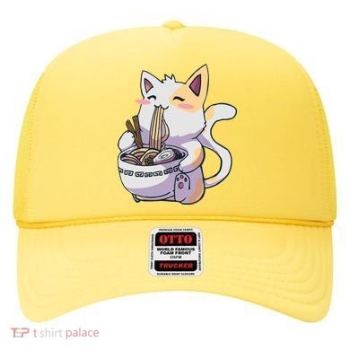 Anime Cat Eating Ramen Hat
