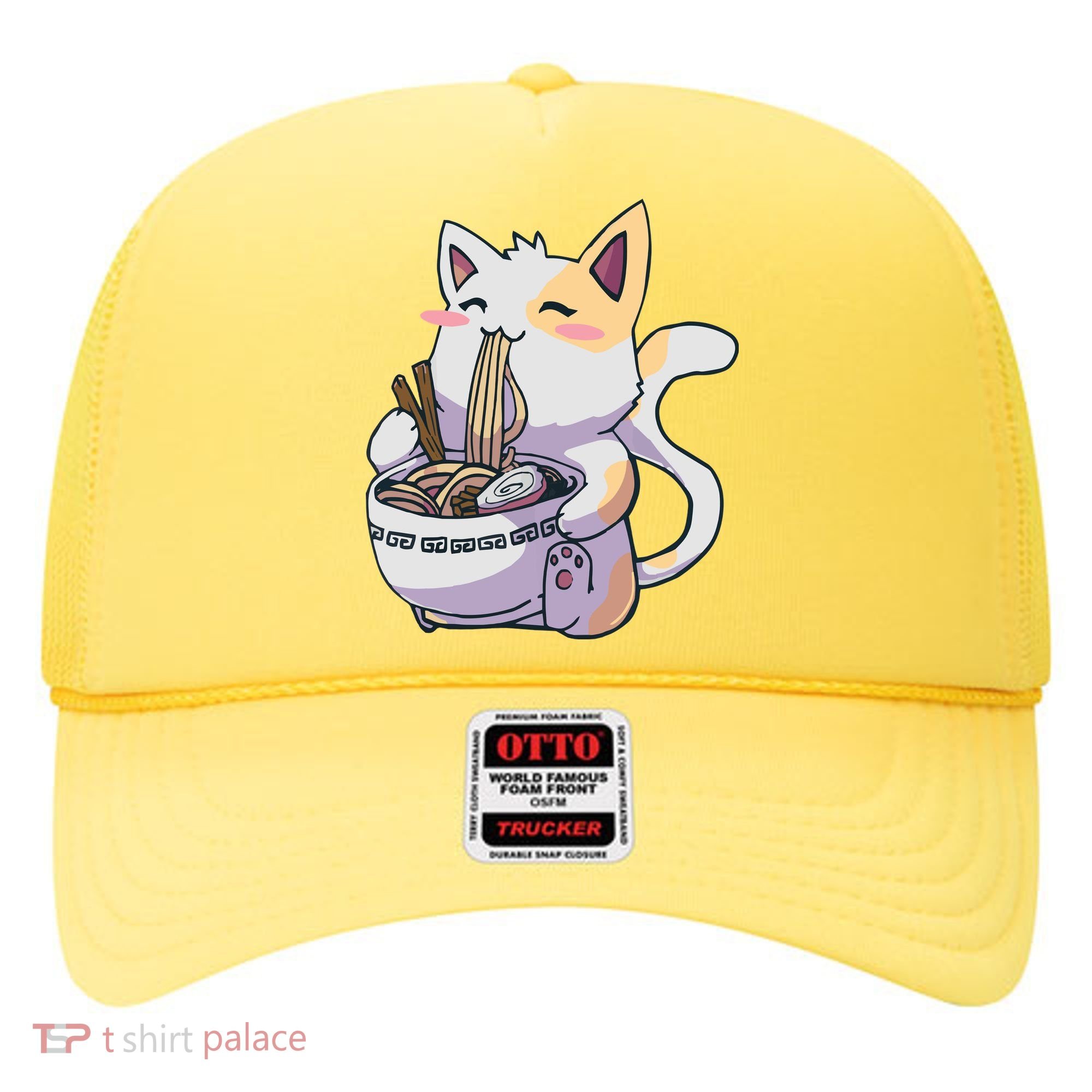 Anime Cat Eating Ramen Hat