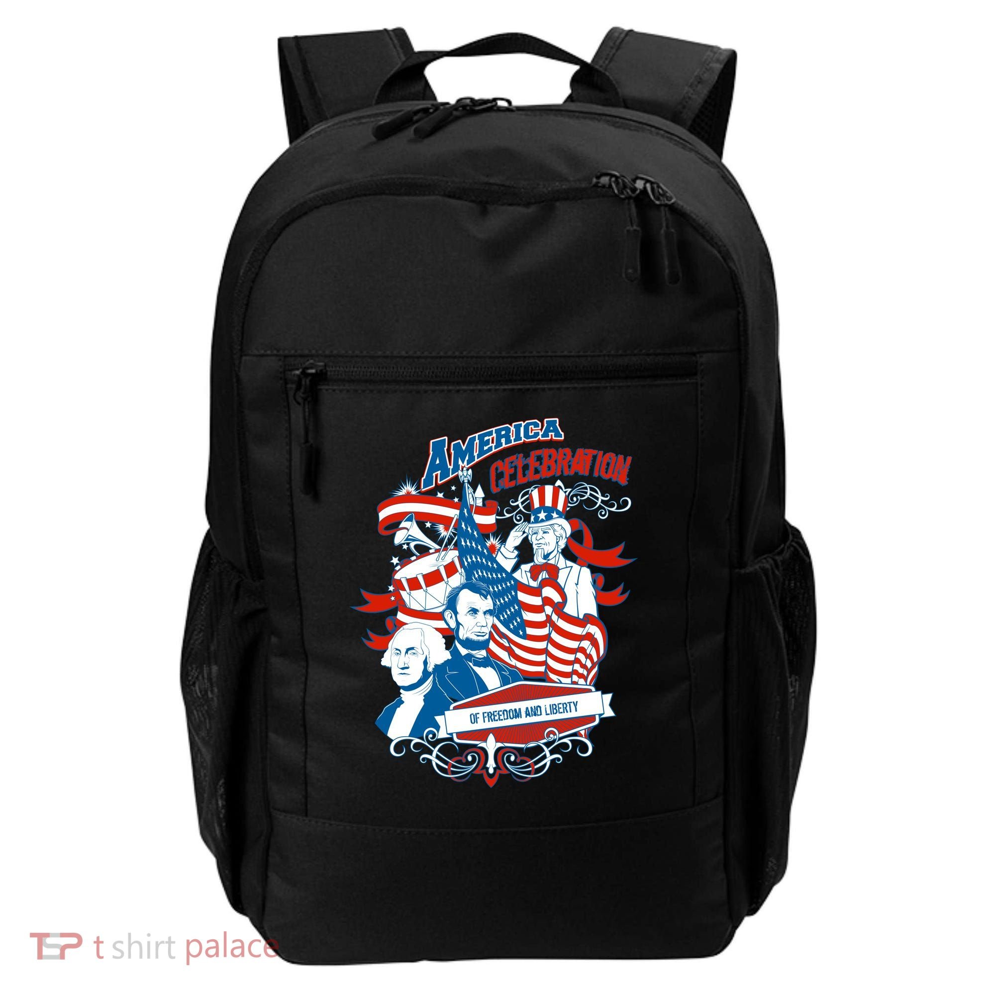 America Celebration Freedom Liberty Lincoln Washington Backpack