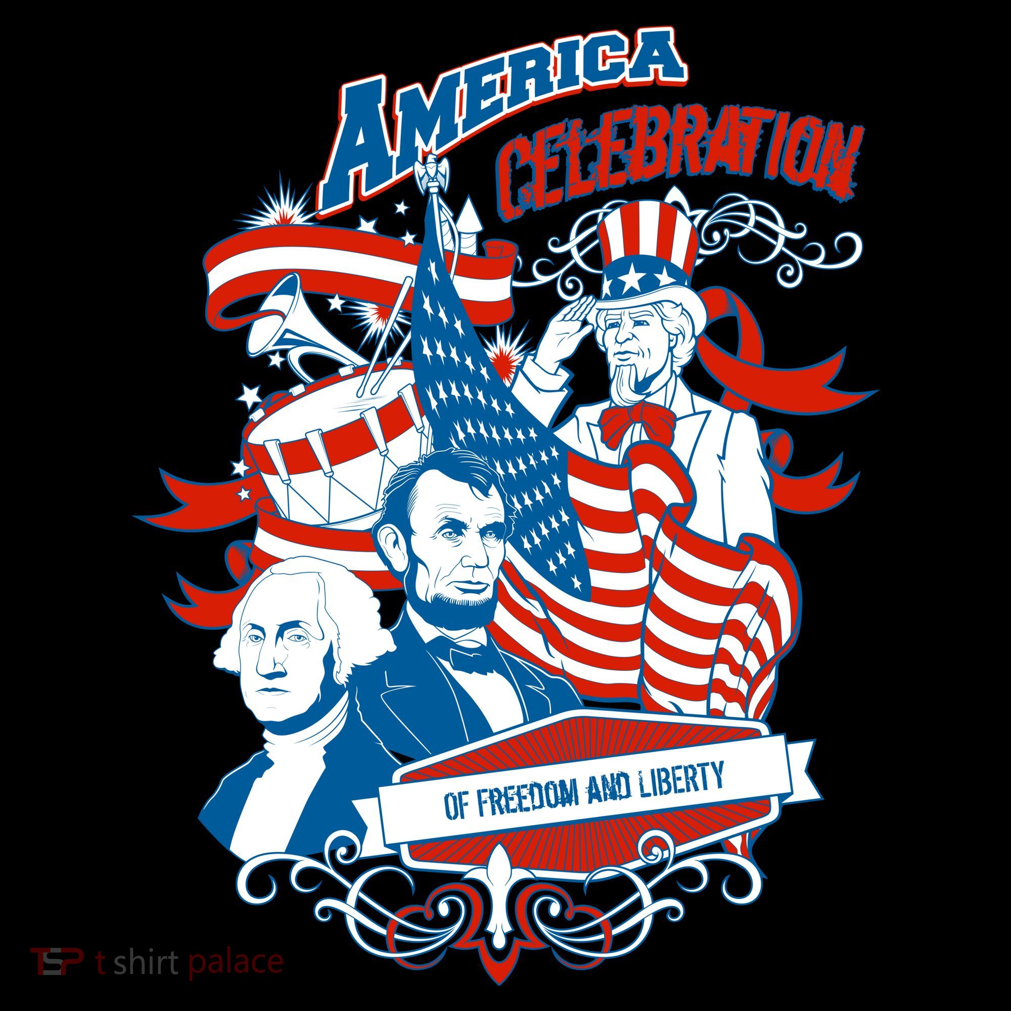 America Celebration Freedom Liberty Lincoln Washington Coffee Mug