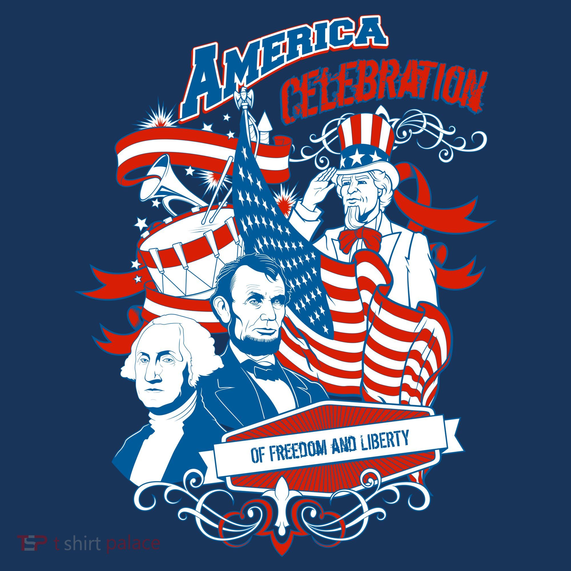America Celebration Freedom Liberty Lincoln Washington Women's Hoodie