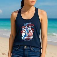 America Celebration Freedom Liberty Lincoln Washington Women's Tank Top thumb 2