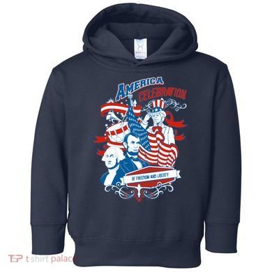 America Celebration Freedom Liberty Lincoln Washington Toddler Hoodie