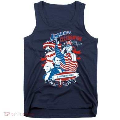 America Celebration Freedom Liberty Lincoln Washington Tank Top