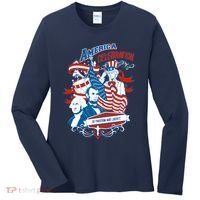 America Celebration Freedom Liberty Lincoln Washington Women's Long Sleeve Shirt thumb 0