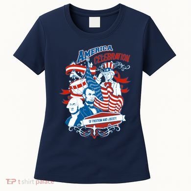 America Celebration Freedom Liberty Lincoln Washington Women's T-Shirt