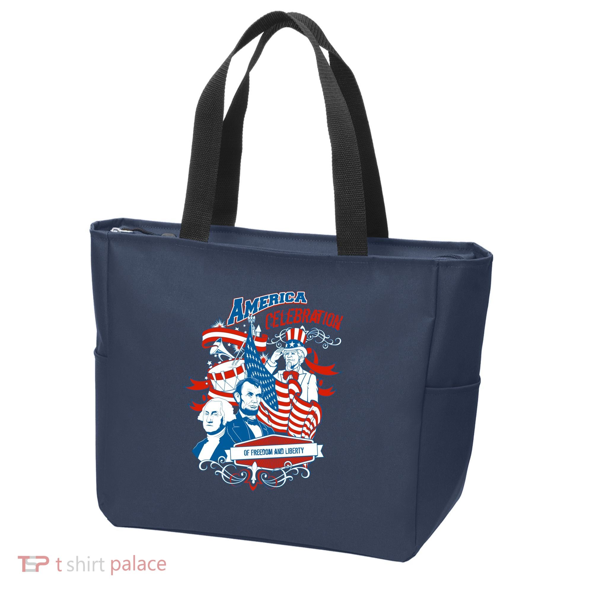 America Celebration Freedom Liberty Lincoln Washington Tote Bag