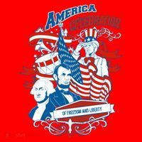 America Celebration Freedom Liberty Lincoln Washington Santa Hat thumb 1