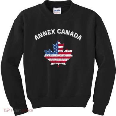 Annex Canada Funny Political Canada 51st State Kids Sweatshirt