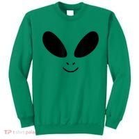 Alien Costume Funny Green Face Halloween Party Adults Sweatshirt thumb 0