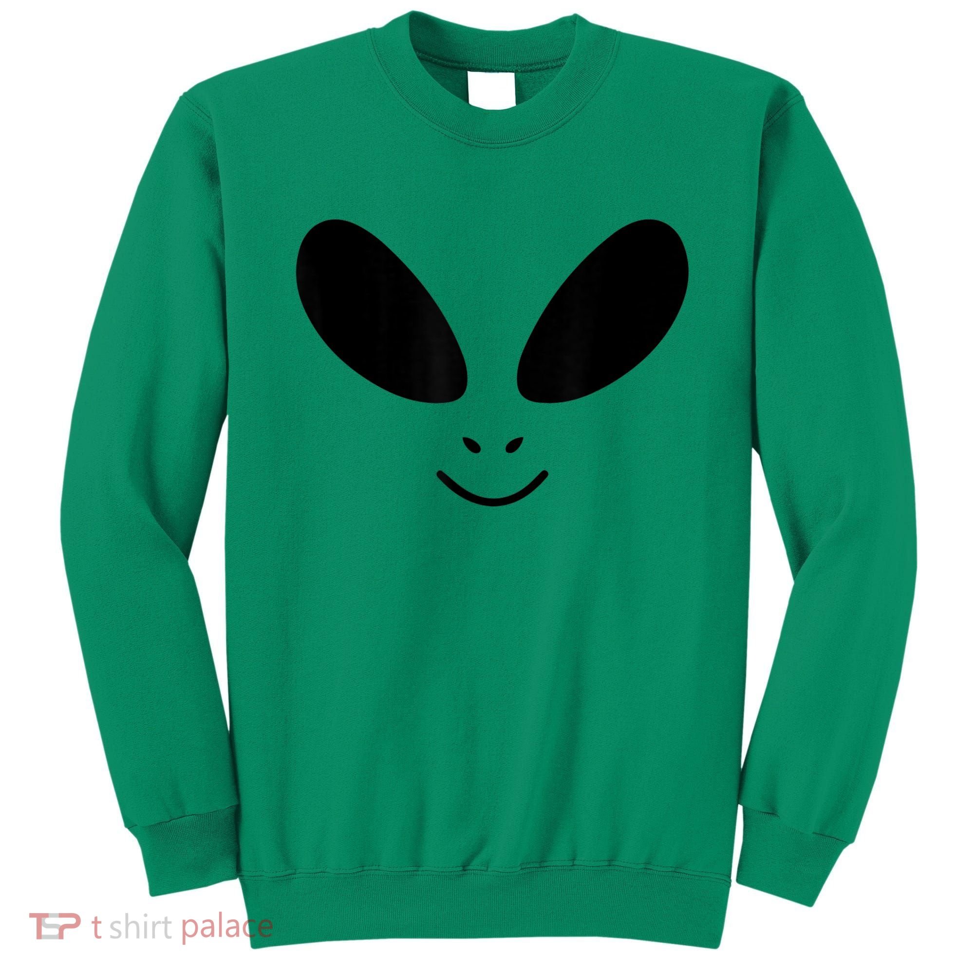 Alien Costume Funny Green Face Halloween Party Adults Sweatshirt
