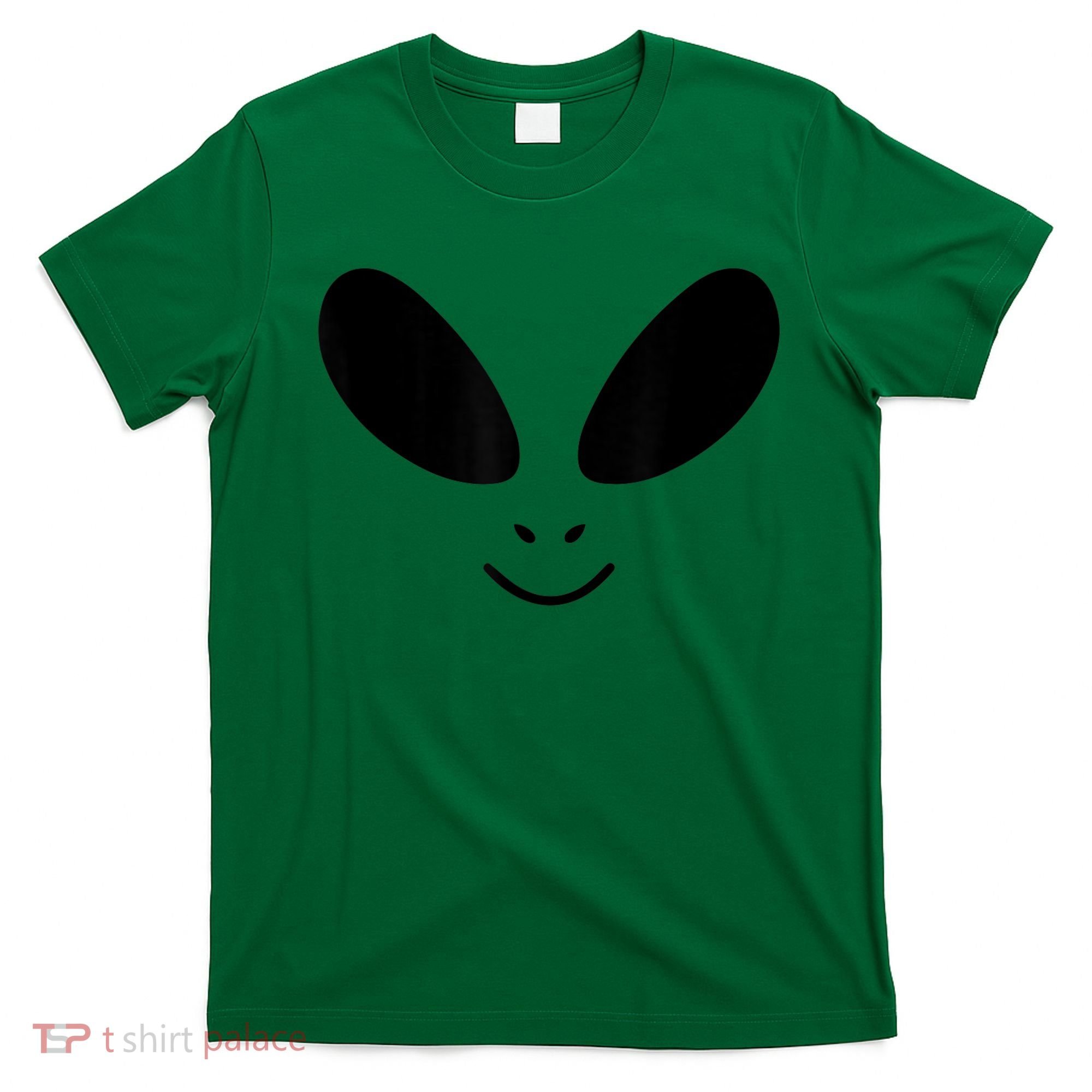 Alien Costume Funny Green Face Halloween Party Adults T-Shirt