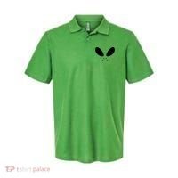 Alien Costume Funny Green Face Halloween Party Adults Polo thumb 0