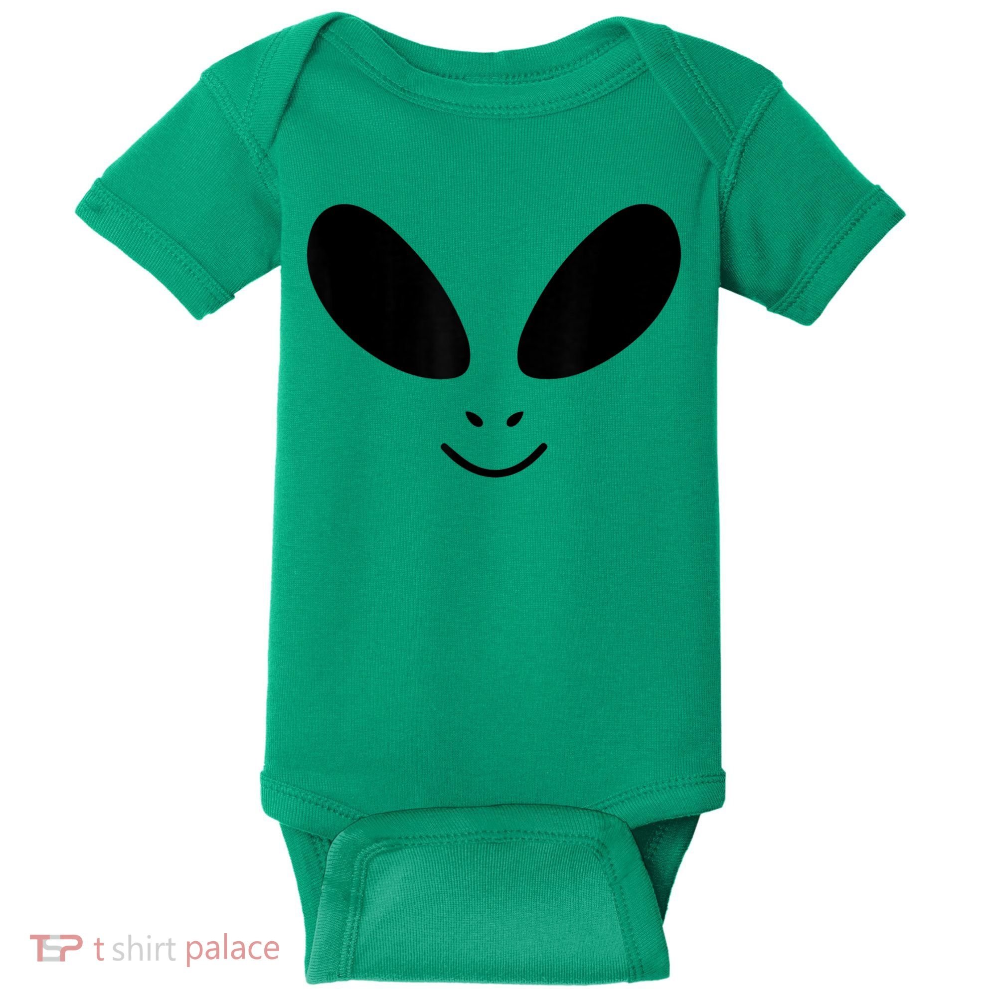 Alien Costume Funny Green Face Halloween Party Adults Baby Bodysuit