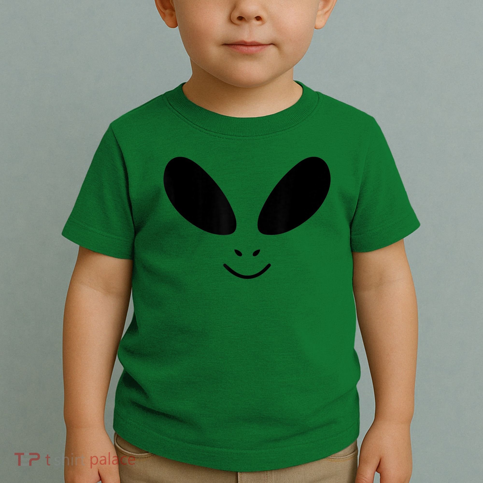 Alien Costume Funny Green Face Halloween Party Adults Toddler T-Shirt