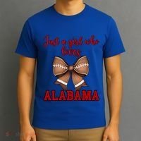 Alabama Coquette Football Bow Loves Alabama Cute Gift T-Shirt thumb 3