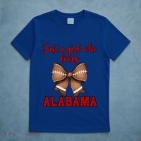 Alabama Coquette Football Bow Loves Alabama Cute Gift T-Shirt thumb 5
