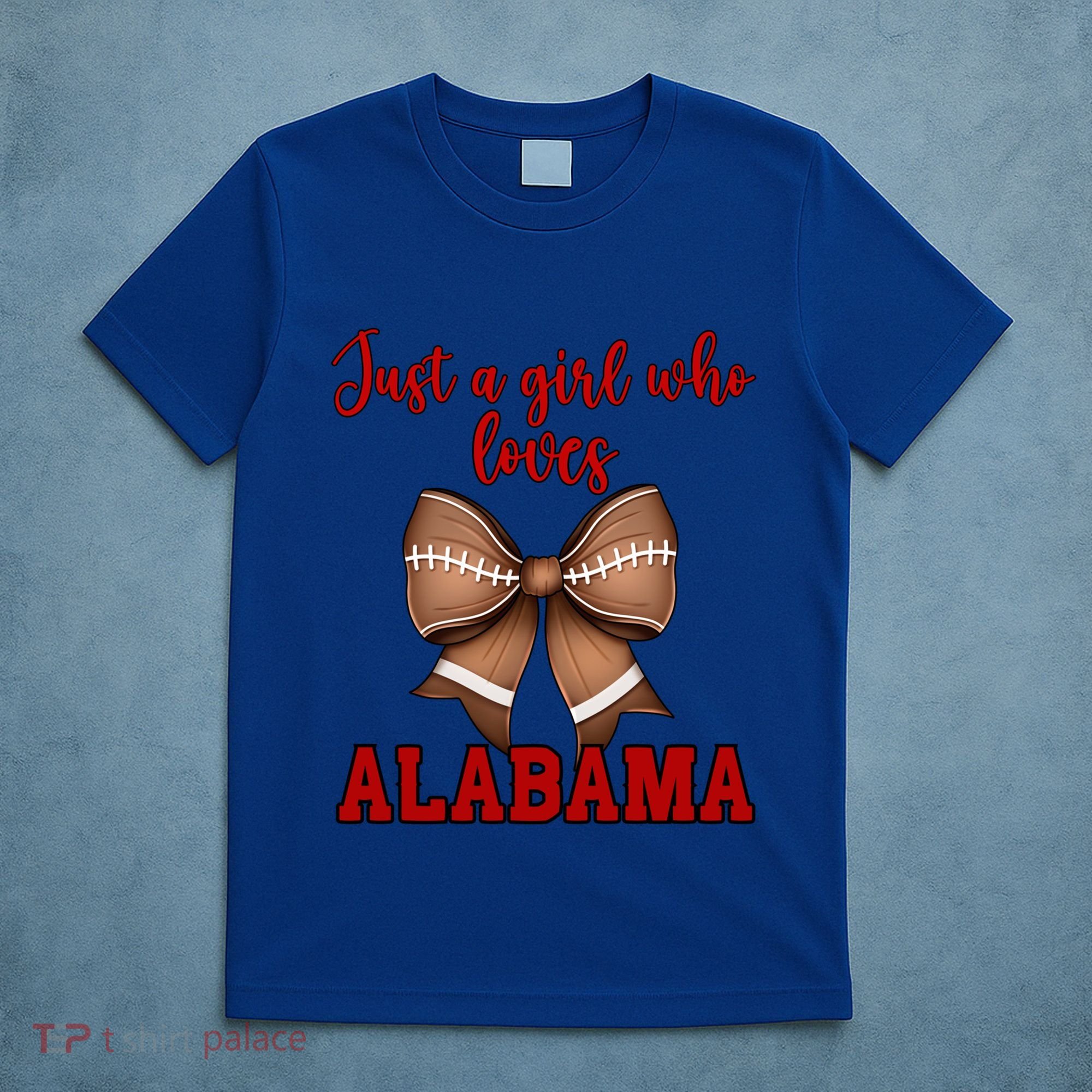 Alabama Coquette Football Bow Loves Alabama Cute Gift T-Shirt