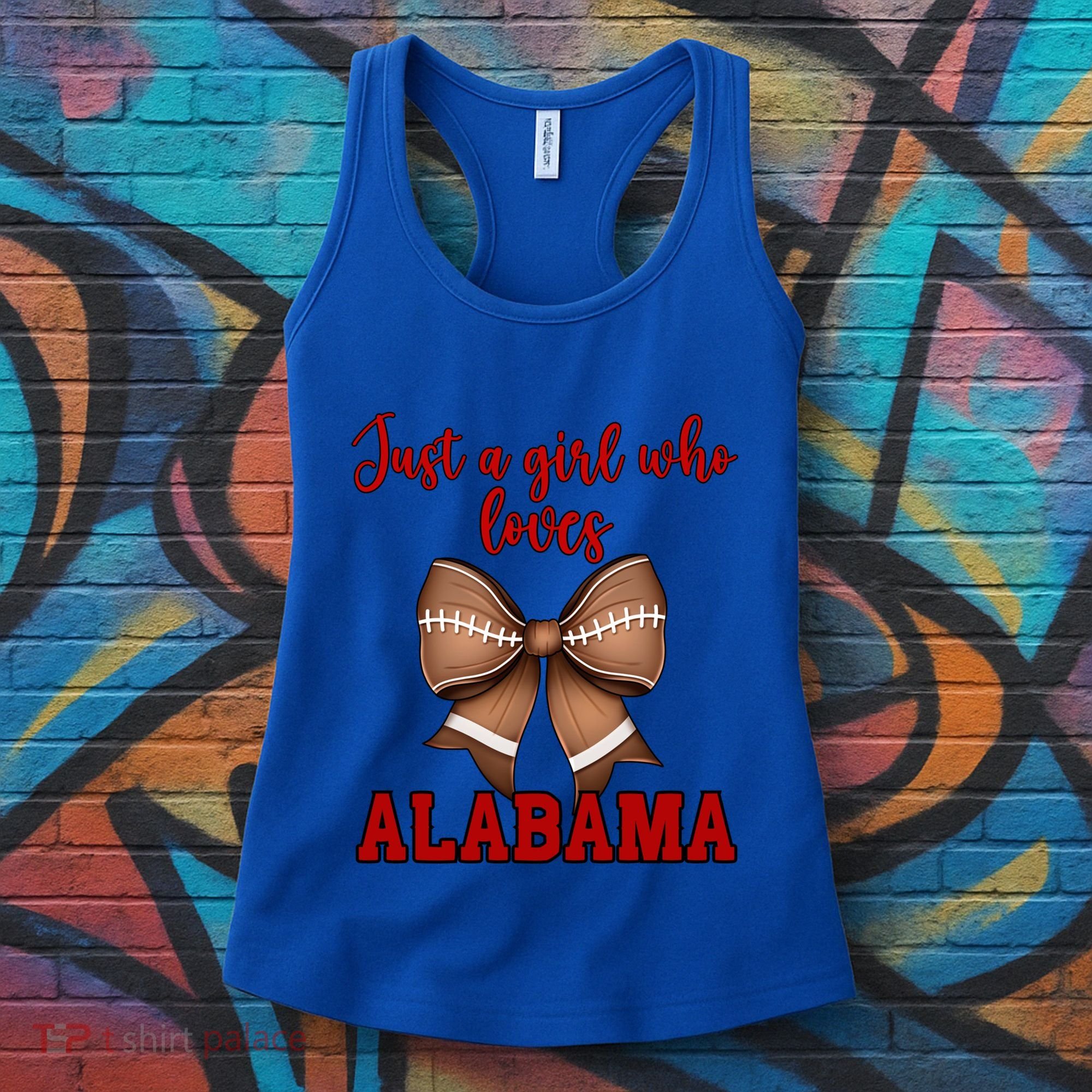 Alabama Coquette Football Bow Loves Alabama Cute Gift Women's Tank Top