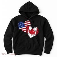 American Canadian Flag Heart Valentines Day Gift Canada Hoodie thumb 0