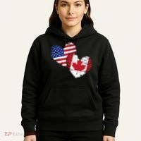 American Canadian Flag Heart Valentines Day Gift Canada Hoodie thumb 5