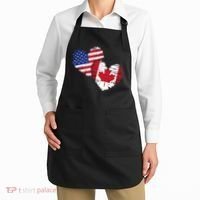 American Canadian Flag Heart Valentines Day Gift Canada Apron thumb 2