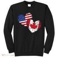 American Canadian Flag Heart Valentines Day Gift Canada Sweatshirt thumb 0