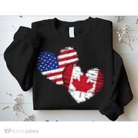 American Canadian Flag Heart Valentines Day Gift Canada Sweatshirt thumb 2