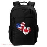 American Canadian Flag Heart Valentines Day Gift Canada Backpack thumb 0