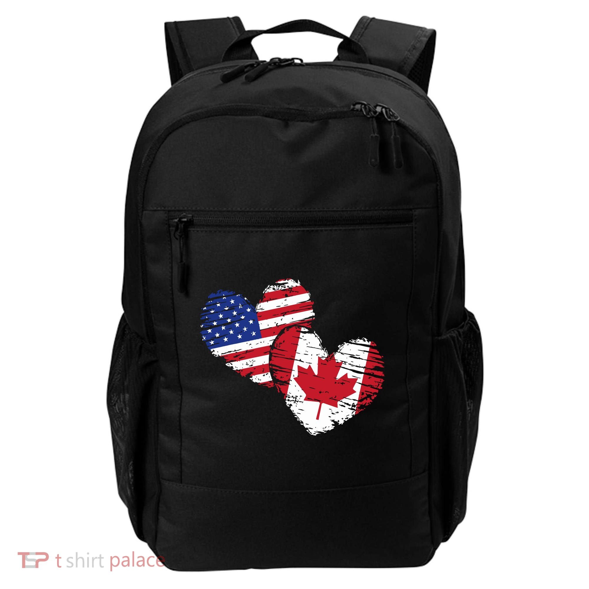 American Canadian Flag Heart Valentines Day Gift Canada Backpack