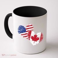 American Canadian Flag Heart Valentines Day Gift Canada Coffee Mug thumb 0