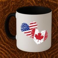 American Canadian Flag Heart Valentines Day Gift Canada Coffee Mug thumb 2