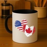 American Canadian Flag Heart Valentines Day Gift Canada Coffee Mug thumb 4