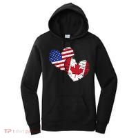 American Canadian Flag Heart Valentines Day Gift Canada Women's Hoodie thumb 0