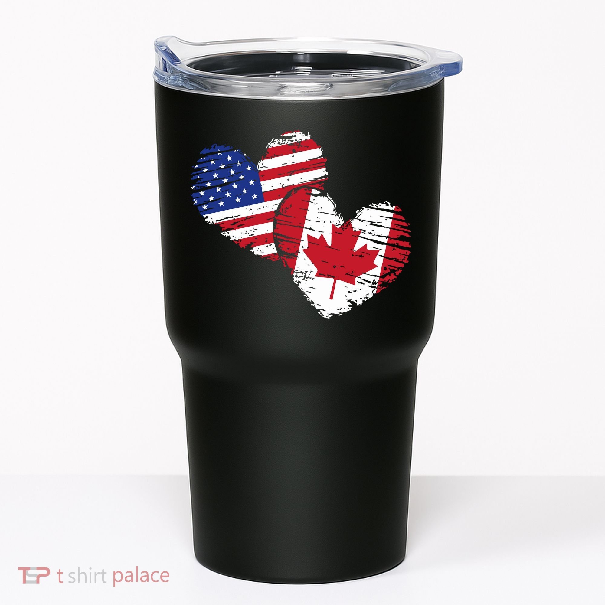 American Canadian Flag Heart Valentines Day Gift Canada Tumbler
