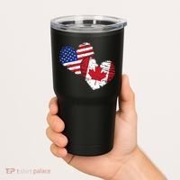 American Canadian Flag Heart Valentines Day Gift Canada Tumbler thumb 2