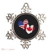 American Canadian Flag Heart Valentines Day Gift Canada Ornament thumb 0