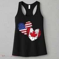 American Canadian Flag Heart Valentines Day Gift Canada Women's Tank Top thumb 3