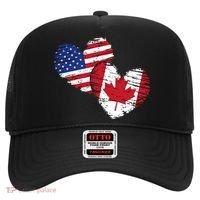 American Canadian Flag Heart Valentines Day Gift Canada Hat thumb 0
